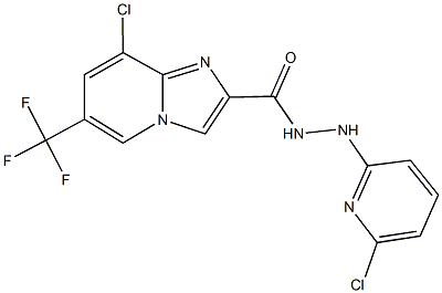 8-chloro-N'-(6-chloro-2-pyridinyl)-6-(trifluoromethyl)imidazo[1,2-a]pyridine-2-carbohydrazide 结构式