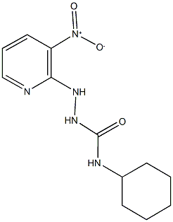 N-cyclohexyl-2-{3-nitro-2-pyridinyl}hydrazinecarboxamide 化学構造式