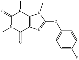 8-(4-fluorophenoxy)-1,3,9-trimethyl-3,9-dihydro-1H-purine-2,6-dione 化学構造式