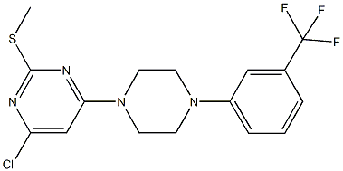 4-chloro-2-(methylsulfanyl)-6-{4-[3-(trifluoromethyl)phenyl]-1-piperazinyl}pyrimidine Structure