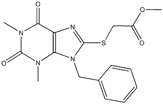 methyl [(9-benzyl-1,3-dimethyl-2,6-dioxo-2,3,6,9-tetrahydro-1H-purin-8-yl)sulfanyl]acetate Structure