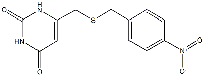 6-[({4-nitrobenzyl}sulfanyl)methyl]-2,4(1H,3H)-pyrimidinedione Struktur