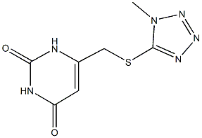 6-{[(1-methyl-1H-tetraazol-5-yl)sulfanyl]methyl}-2,4(1H,3H)-pyrimidinedione 化学構造式