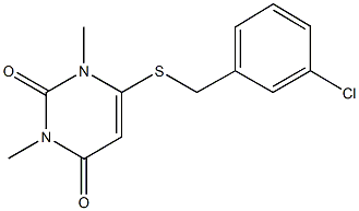 6-[(3-chlorobenzyl)sulfanyl]-1,3-dimethyl-2,4(1H,3H)-pyrimidinedione 结构式