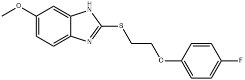 2-{[2-(4-fluorophenoxy)ethyl]sulfanyl}-5-methoxy-1H-benzimidazole 结构式