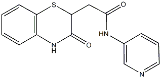 2-(3-oxo-3,4-dihydro-2H-1,4-benzothiazin-2-yl)-N-(3-pyridinyl)acetamide 化学構造式