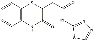 2-(3-oxo-3,4-dihydro-2H-1,4-benzothiazin-2-yl)-N-(1,3,4-thiadiazol-2-yl)acetamide Struktur