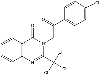 3-[2-(4-chlorophenyl)-2-oxoethyl]-2-(trichloromethyl)-4(3H)-quinazolinone 结构式