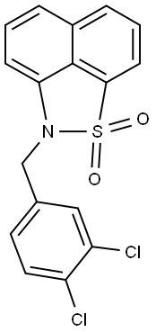 2-(3,4-dichlorobenzyl)-2H-naphtho[1,8-cd]isothiazole 1,1-dioxide 化学構造式