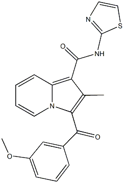 3-(3-methoxybenzoyl)-2-methyl-N-(1,3-thiazol-2-yl)-1-indolizinecarboxamide Struktur