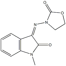 1-methyl-3-[(2-oxo-1,3-oxazolidin-3-yl)imino]-1,3-dihydro-2H-indol-2-one,353263-16-8,结构式