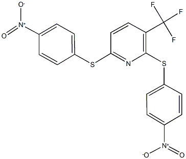 2,6-bis({4-nitrophenyl}sulfanyl)-3-(trifluoromethyl)pyridine 结构式