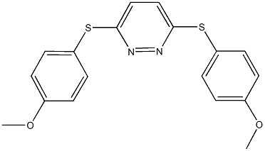 3,6-bis[(4-methoxyphenyl)sulfanyl]pyridazine Structure