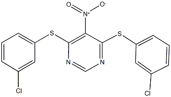 4,6-bis[(3-chlorophenyl)sulfanyl]-5-nitropyrimidine,353264-94-5,结构式