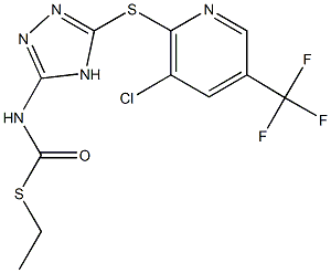 S-ethyl 5-{[3-chloro-5-(trifluoromethyl)-2-pyridinyl]sulfanyl}-4H-1,2,4-triazol-3-ylthiocarbamate Struktur