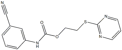 2-(2-pyrimidinylsulfanyl)ethyl 3-cyanophenylcarbamate Struktur