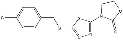 3-{5-[(4-chlorobenzyl)sulfanyl]-1,3,4-thiadiazol-2-yl}-1,3-oxazolidin-2-one,353265-88-0,结构式