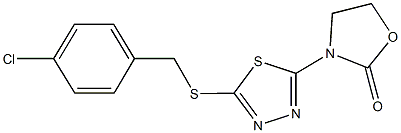 3-{5-[(4-chlorobenzyl)sulfanyl]-1,3,4-thiadiazol-2-yl}-1,3-oxazolidin-2-one Structure