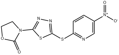 3-[5-({5-nitro-2-pyridinyl}sulfanyl)-1,3,4-thiadiazol-2-yl]-1,3-oxazolidin-2-one,353265-91-5,结构式