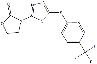 3-(5-{[5-(trifluoromethyl)-2-pyridinyl]sulfanyl}-1,3,4-thiadiazol-2-yl)-1,3-oxazolidin-2-one,353265-92-6,结构式