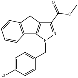 methyl 1-(4-chlorobenzyl)-1,4-dihydroindeno[1,2-c]pyrazole-3-carboxylate Structure