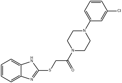 2-({2-[4-(3-chlorophenyl)-1-piperazinyl]-2-oxoethyl}sulfanyl)-1H-benzimidazole Struktur