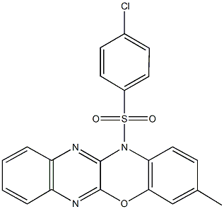 12-[(4-chlorophenyl)sulfonyl]-3-methyl-12H-quinoxalino[2,3-b][1,4]benzoxazine Structure
