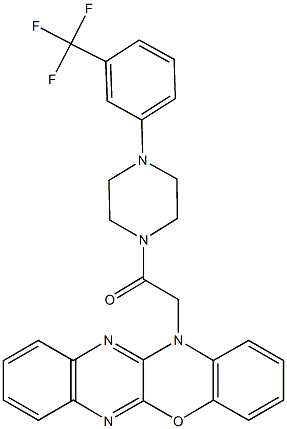 12-(2-oxo-2-{4-[3-(trifluoromethyl)phenyl]-1-piperazinyl}ethyl)-12H-quinoxalino[2,3-b][1,4]benzoxazine Structure