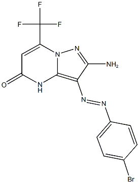 2-amino-3-[(4-bromophenyl)diazenyl]-7-(trifluoromethyl)pyrazolo[1,5-a]pyrimidin-5(4H)-one|