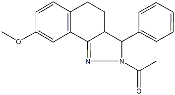2-acetyl-8-methoxy-3-phenyl-3,3a,4,5-tetrahydro-2H-benzo[g]indazole Struktur