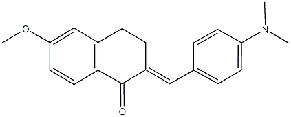 2-[4-(dimethylamino)benzylidene]-6-methoxy-3,4-dihydro-1(2H)-naphthalenone 化学構造式