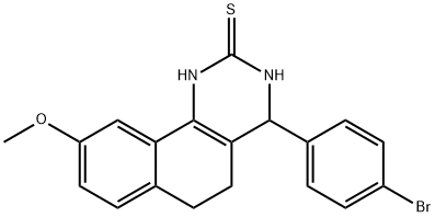 4-(4-bromophenyl)-9-methoxy-3,4,5,6-tetrahydrobenzo[h]quinazoline-2(1H)-thione 化学構造式