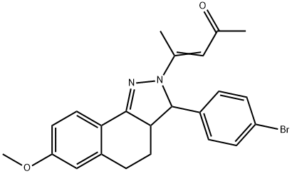 353268-41-4 4-[3-(4-bromophenyl)-7-methoxy-3,3a,4,5-tetrahydro-2H-benzo[g]indazol-2-yl]-3-penten-2-one