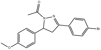 4-[1-acetyl-3-(4-bromophenyl)-4,5-dihydro-1H-pyrazol-5-yl]phenyl methyl ether Structure