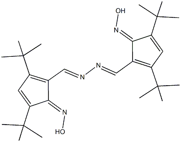 2,4-ditert-butyl-5-(hydroxyimino)-1,3-cyclopentadiene-1-carbaldehyde {[2,4-ditert-butyl-5-(hydroxyimino)-1,3-cyclopentadien-1-yl]methylene}hydrazone Structure