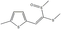 methyl 1-(methylsulfanyl)-2-(5-methyl-2-thienyl)vinyl sulfoxide 化学構造式