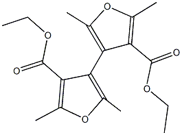 2,2',5,5'-tetramethyl-3,3'-bis(ethoxycarbonyl)-4,4'-bifuran 结构式