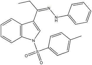 1-{1-[(4-methylphenyl)sulfonyl]-1H-indol-3-yl}-1-propanone phenylhydrazone,353276-33-2,结构式
