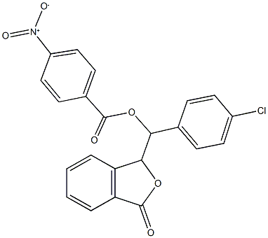 (4-chlorophenyl)(3-oxo-1,3-dihydro-2-benzofuran-1-yl)methyl 4-nitrobenzoate 化学構造式