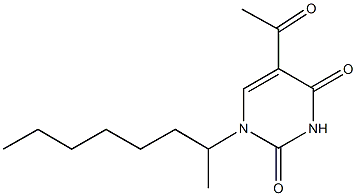 5-acetyl-1-(1-methylheptyl)-2,4(1H,3H)-pyrimidinedione Structure