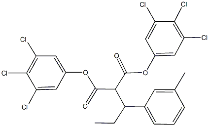 bis(3,4,5-trichlorophenyl) 2-[1-(3-methylphenyl)propyl]malonate,353277-72-2,结构式