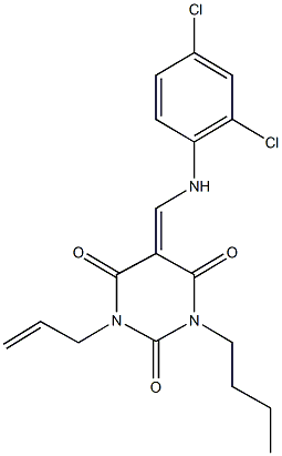 1-allyl-3-butyl-5-[(2,4-dichloroanilino)methylene]-2,4,6(1H,3H,5H)-pyrimidinetrione|