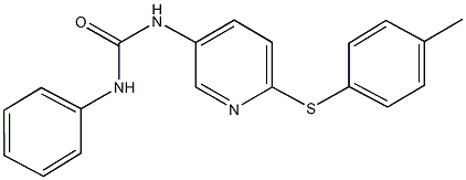 N-{6-[(4-methylphenyl)sulfanyl]-3-pyridinyl}-N'-phenylurea,353278-59-8,结构式