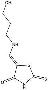 5-{[(3-hydroxypropyl)amino]methylene}-2-thioxo-1,3-thiazolidin-4-one 化学構造式