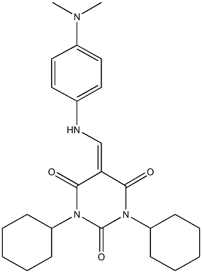 1,3-dicyclohexyl-5-{[4-(dimethylamino)anilino]methylene}-2,4,6(1H,3H,5H)-pyrimidinetrione,353279-18-2,结构式