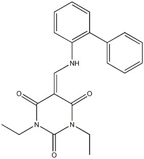 5-[([1,1'-biphenyl]-2-ylamino)methylene]-1,3-diethyl-2,4,6(1H,3H,5H)-pyrimidinetrione,353279-63-7,结构式