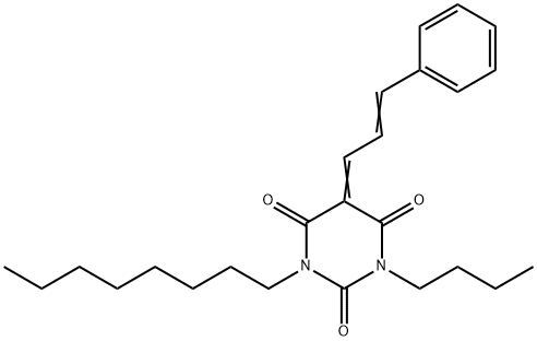 1-butyl-3-octyl-5-(3-phenyl-2-propenylidene)-2,4,6(1H,3H,5H)-pyrimidinetrione 结构式