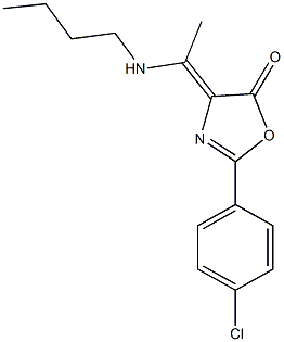 4-[1-(butylamino)ethylidene]-2-(4-chlorophenyl)-1,3-oxazol-5(4H)-one Structure