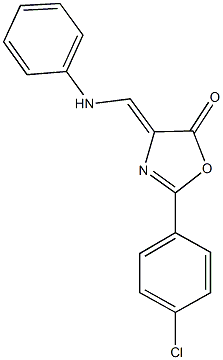 4-(anilinomethylene)-2-(4-chlorophenyl)-1,3-oxazol-5(4H)-one 化学構造式