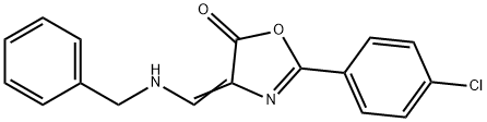 4-[(benzylamino)methylene]-2-(4-chlorophenyl)-1,3-oxazol-5(4H)-one Structure